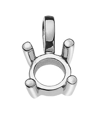 Solitär Anhänger Rohling 4-Griff-Fassung Weissgold 750 für 0.25ct.