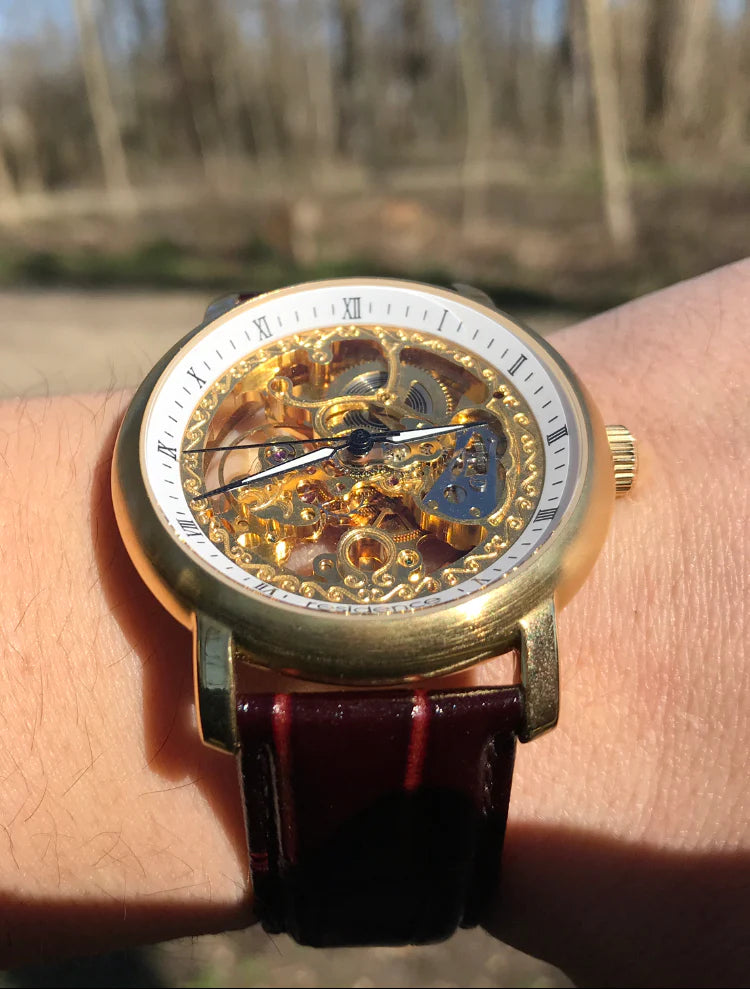 Residence Skellet Design Herrenuhr in Gelbgold
