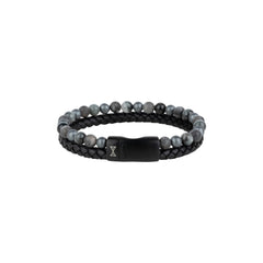 AZE Jewellery Herrenarmband Leder Trivor Schwarz