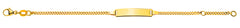 Bébé Armband Panzer geschliffen Gelbgold 750 mit Gravurplatte lang