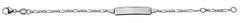 Armband Figaro 3&1 Weissgold 750 mit rechteckiger Gravurplatte lang