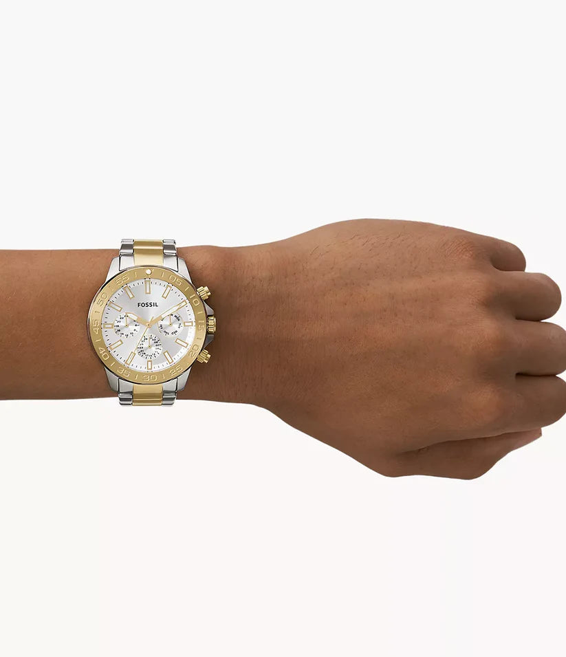 Fossil Bannon Herrenuhr - Silber & Gold - BQ2707