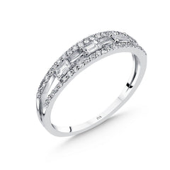 bague en or blanc avec diamants - BYZ0004010 