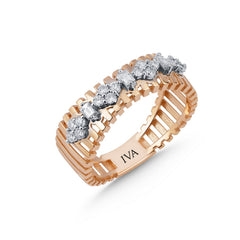 bague en or rose avec diamants - BYZ0004017 