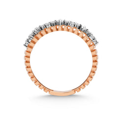 bague en or rose avec diamants - BYZ0004017 