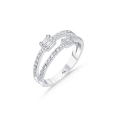 bague en or blanc avec diamants - BYZ0004581 