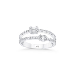 bague en or blanc avec diamants - BYZ0004581 