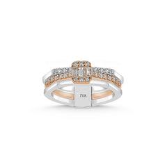 bague en or bicolore avec diamants - BYZ0004771 