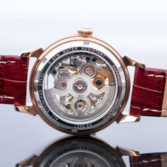 Residence Watches Farbe Uhr Stahl Gold/ Bordeaux Rot 35mm Damenuhr