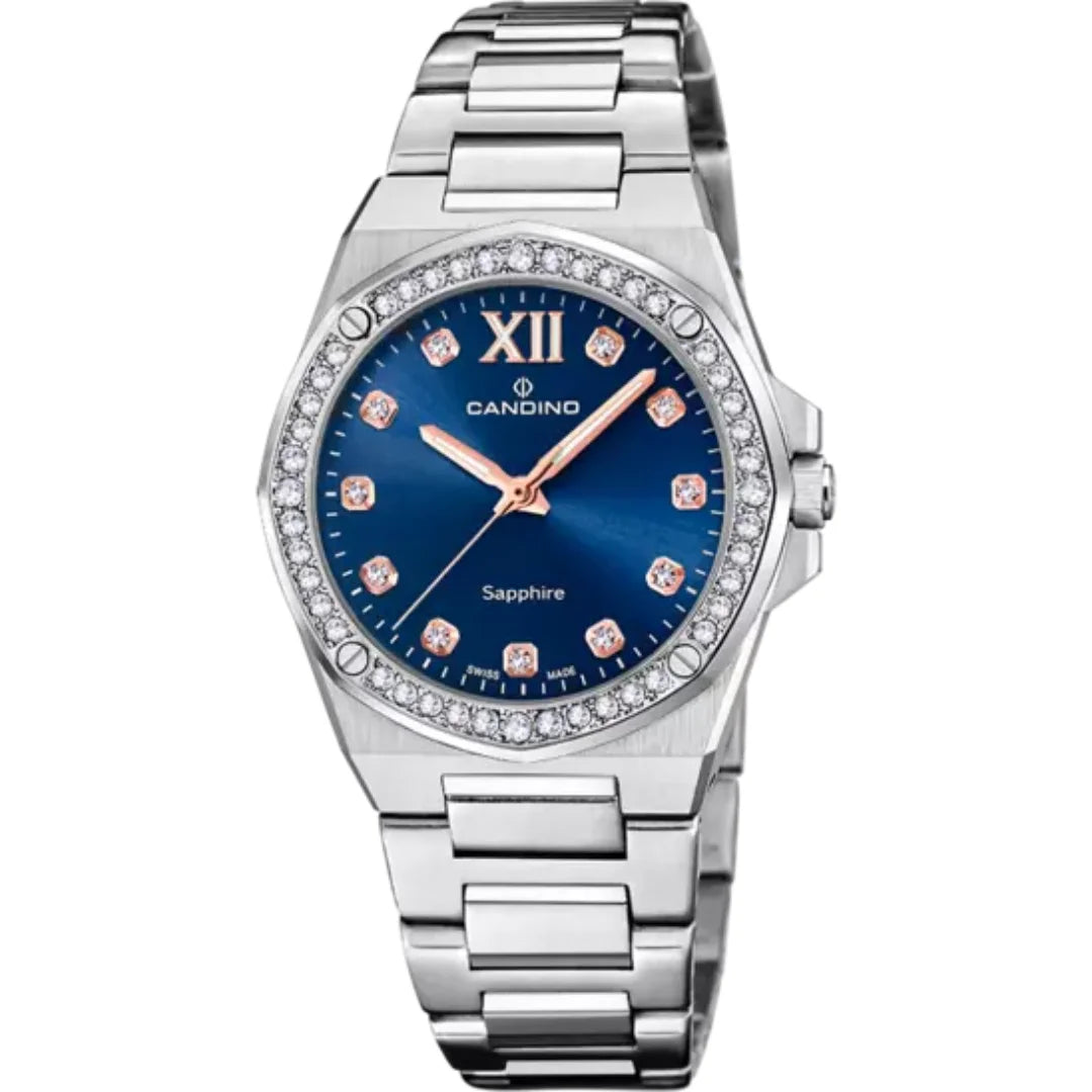 Candino Lady Elegance Damen Schweizeruhr mit Blauem Zifferblatt - C4751/3
