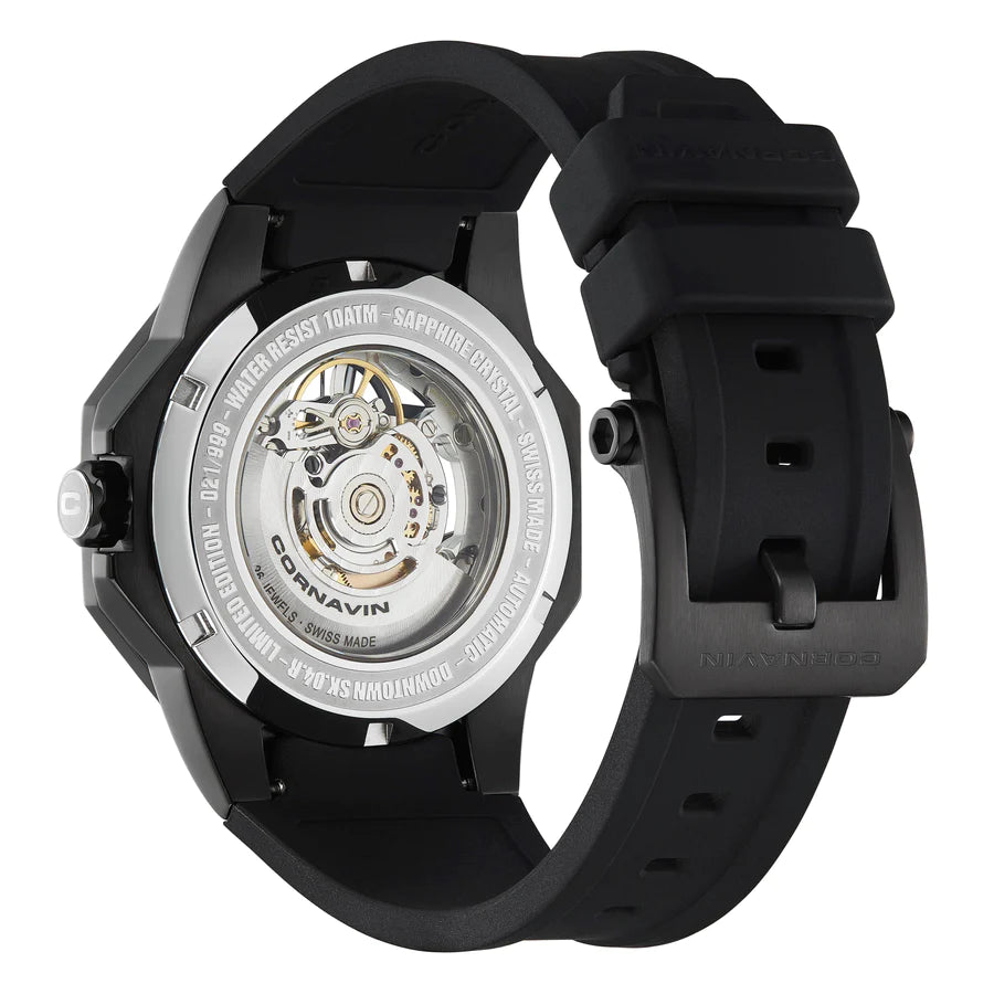Cornavin Automatik Herrenuhr Skelet in Schwarz - SK.04.R