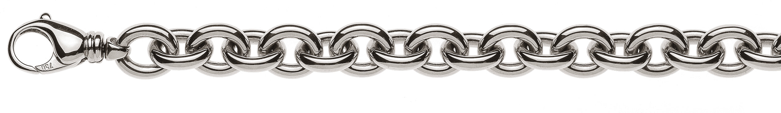 Armband Anker Oval Weissgold 750 Handarbeit 11.0mm 20cm