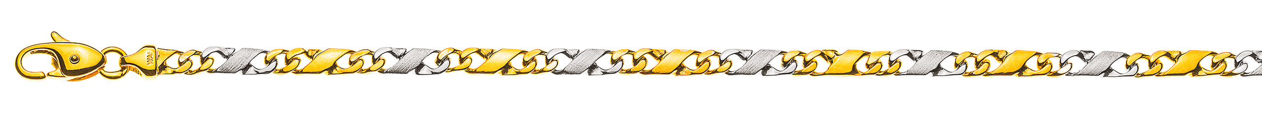 Collier Bicolor Gelb-/Weissgold 750 poliert satiniert 4,0 mm
