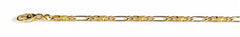 Figaro Collier Bicolor Gelb-/Weissgold 750 poliert satiniert 4.0mm 45cm