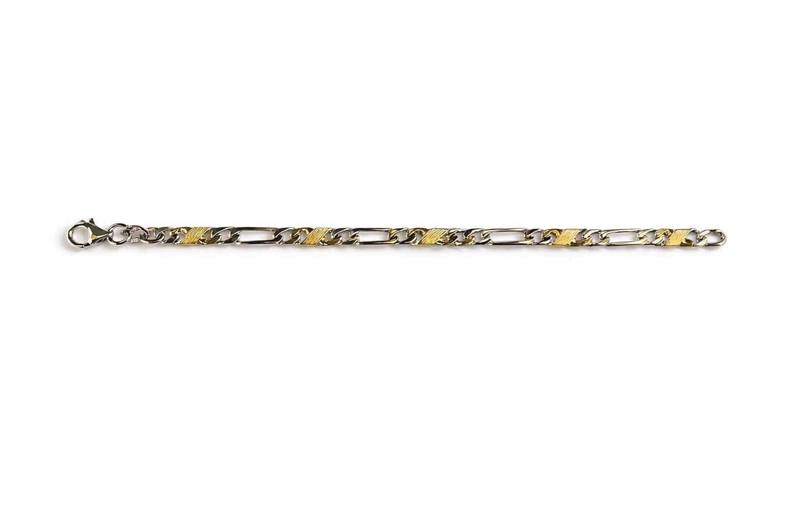 Figaro Collier Bicolor Gelb-/Weissgold 750 poliert satiniert 3.5mm 60cm