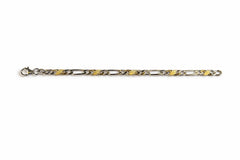 Figaro Collier Bicolor Gelb-/Weissgold 750 poliert satiniert 3.5mm 60cm