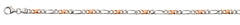 Figaro Collier Bicolor Rot-/Weissgold 750 poliert satiniert 3.5mm 50cm