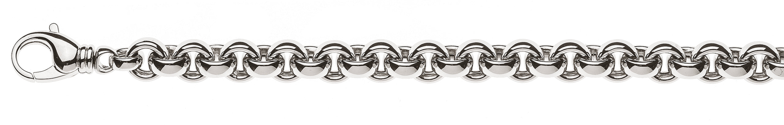 Armband Erbskette Weissgold 750 Handarbeit ca. 9.5mm