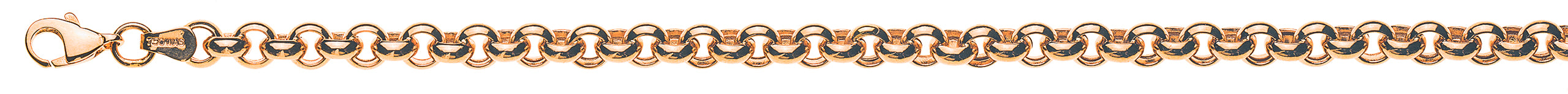 Armband Erbs Rotgold 750 halbmassiv 5.0mm 19cm