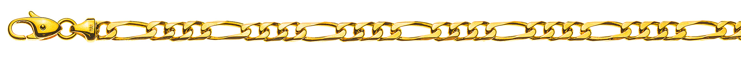 Armband Figaro 8-fach diamantiert Gelbgold 750 ca. 4,5 mm