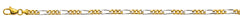 Armband Figaro Bicolor Gelb Weissgold 750 ca. 4,0mm