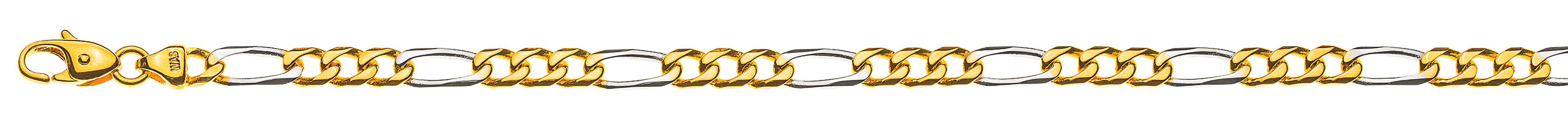 Collier Figaro Bicolor Gelb-Weissgold 750 ca. 4,5mm