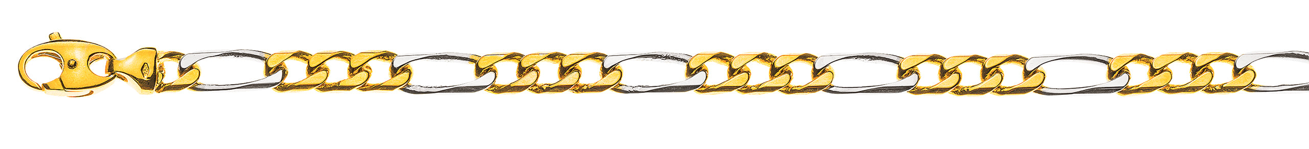 Collier Figaro Bicolor Gelb-Weissgold 750 ca. 6,0mm