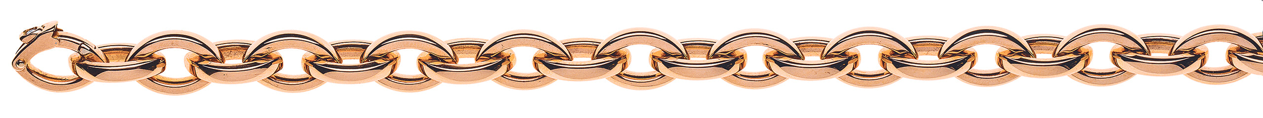 Collier Navette Rotgold 750 Carré-Draht Brillant 0.02ct 45cm