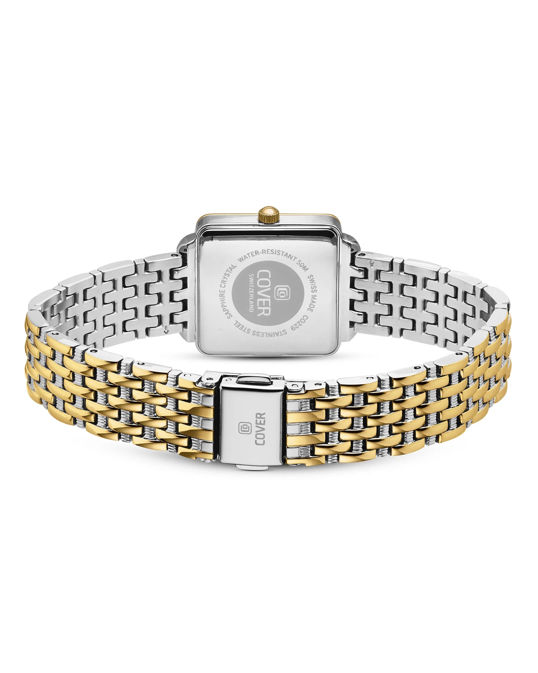 COVER Lovis Square Damen Uhr Grün Bicolor Gold