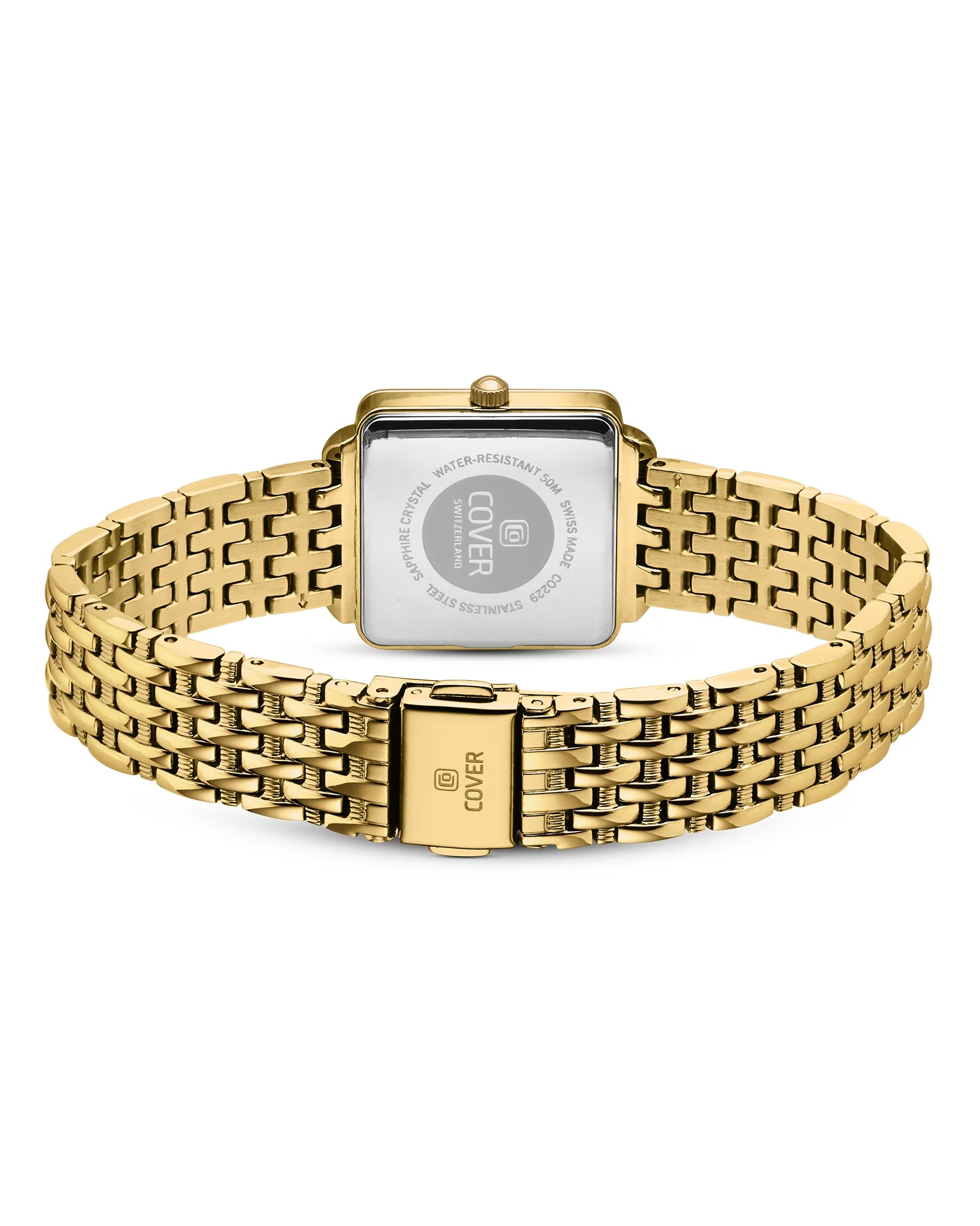 COVER Lovis Square Damen Uhr Grün Gold