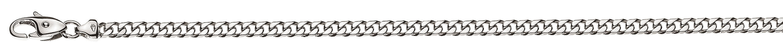 Collier Panzer geschliffen 4mm 50cm Weissgold 375