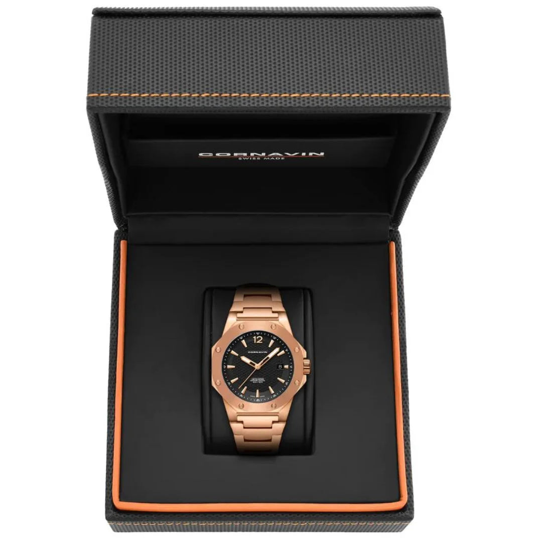 Cornavin Downtown Herrenuhr Rose in Stahl - CO 2021-2022