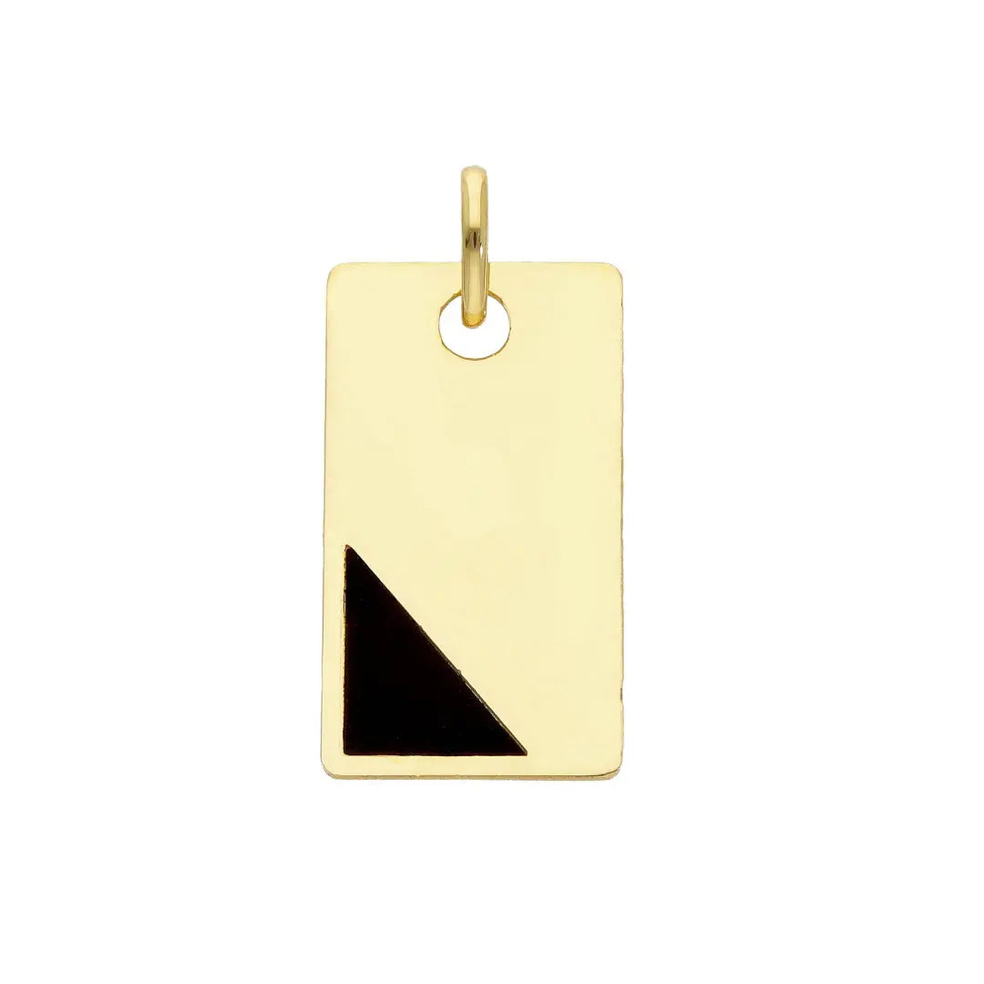 Onyx-Eleganz in Gold, Goldanhänger in 18 Karat - 750