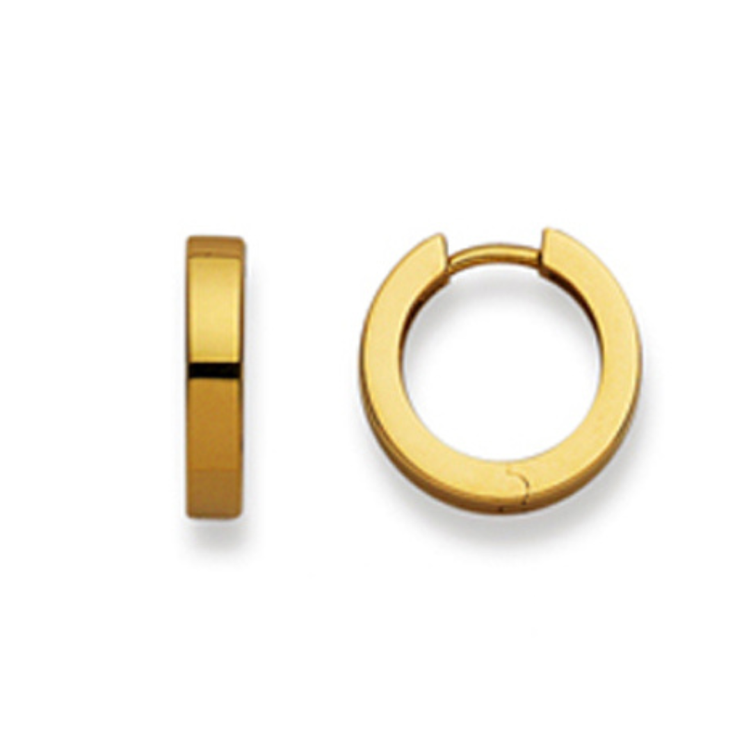 Scharnier-Creolen in 750/18 Karat Gelbgold - Poliert - 15 mm
