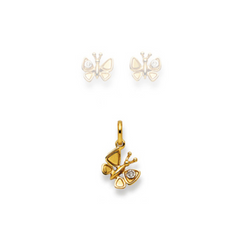 Schmetterling Anhänger in 18 Karat Gelbgold, Zirkonia 2