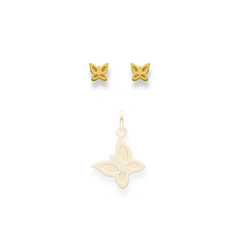 Schlichte Schmetterling Ohrstecker in 18 Karat Gelbgold 2
