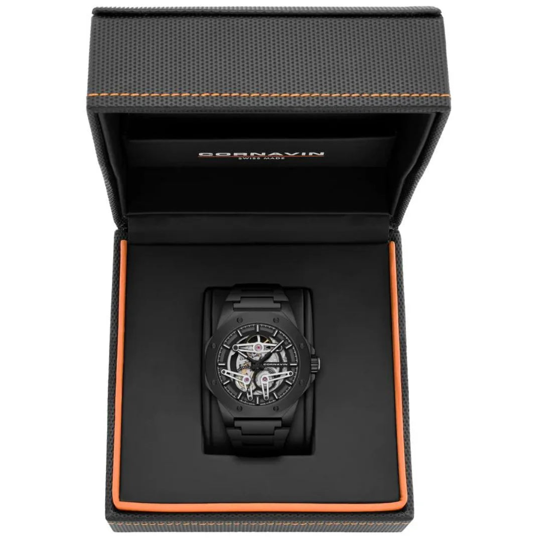 Cornavin Automatik Herrenuhr Skelet in Schwarz - SK.04.B