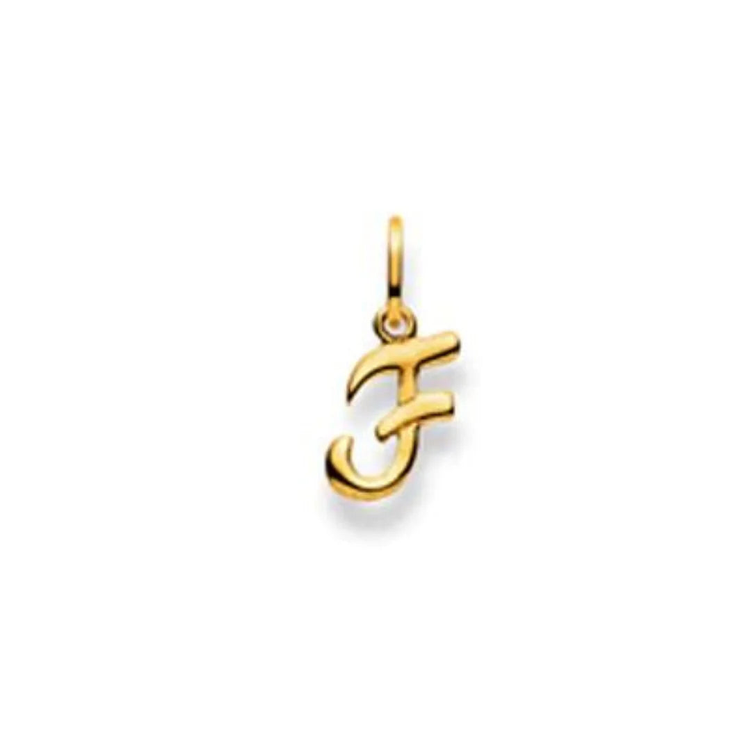 Gelbgold Buchstaben Anhänger - 18 Karat Gold - 750 - F