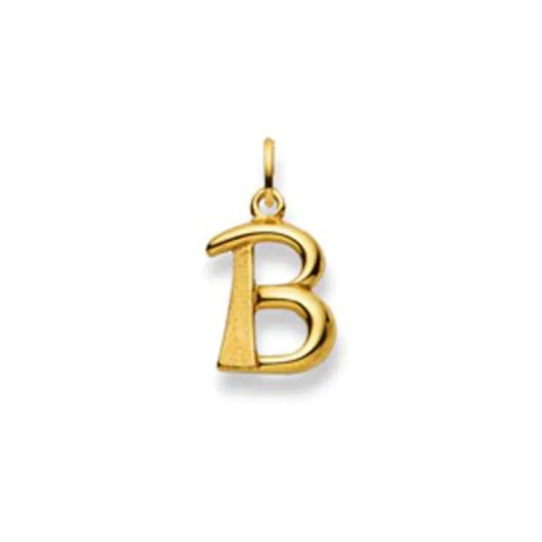 Buchstaben Anhänger Matt & Poliert in 18 Karat Gold - 750 - B