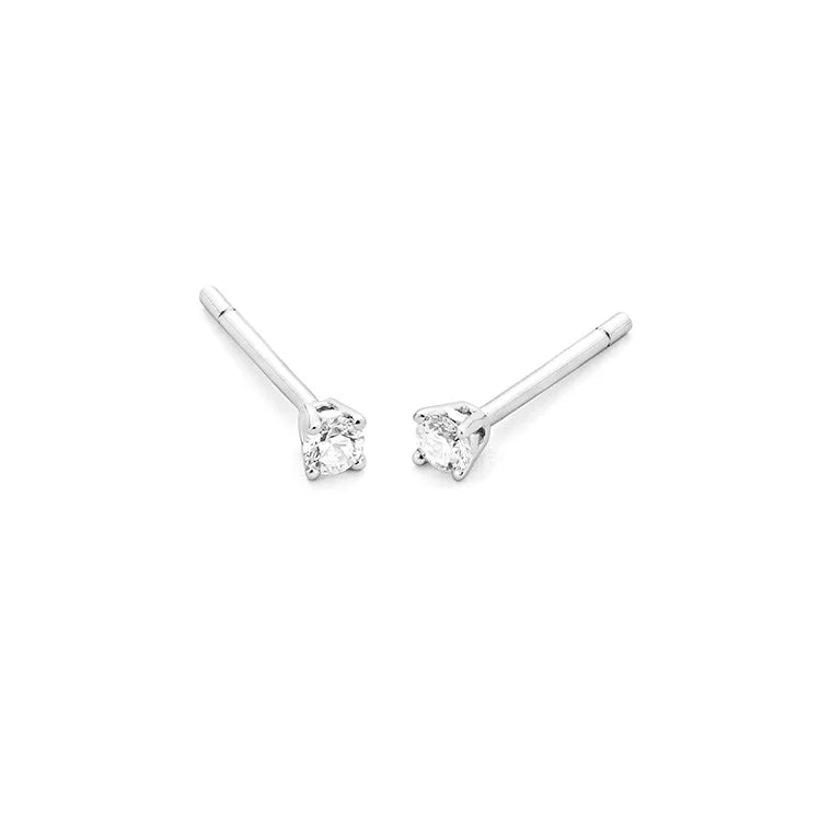Facet Eye Clean Weissgold Ohrringe 14Kt