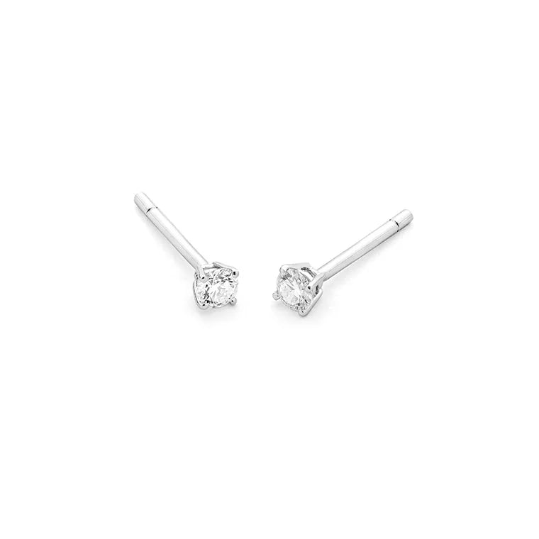 Facet Eye Clean Weissgold Ohrringe 18Kt, 0,25 ct