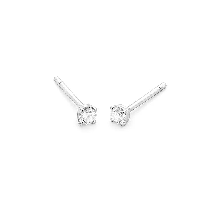 Facet Eye Clean Weissgold Ohrringe 14Kt