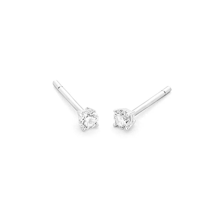 Facet Eye Clean Weissgold Ohrringe 14Kt