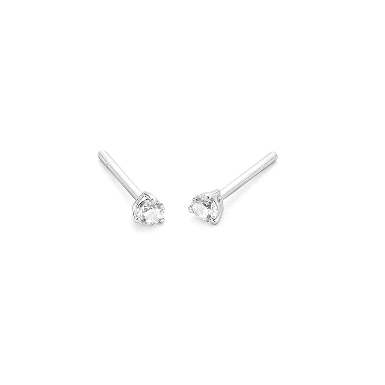 Facet Eye Clean Weissgold Ohrringe 18Kt