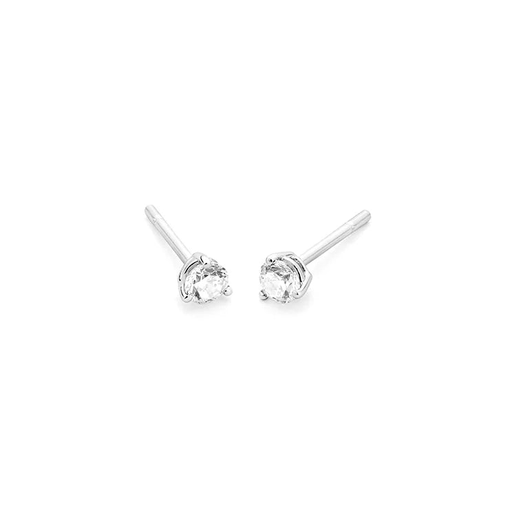Facet Eye Clean Weissgold Ohrringe 18Kt