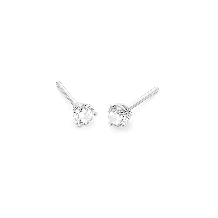 Facet Eye Clean Weissgold Ohrringe 18Kt