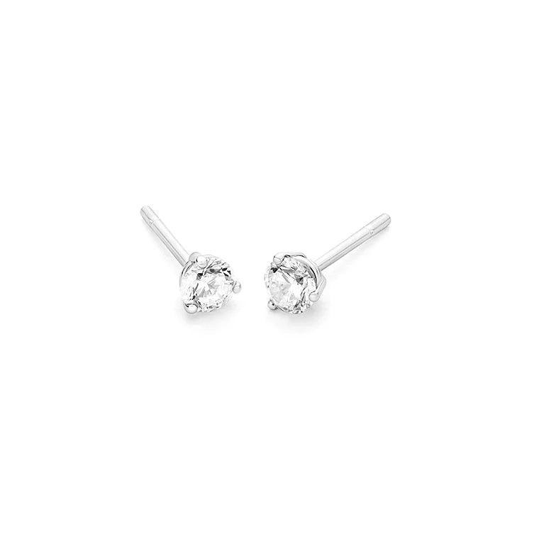 Facet Eye Clean Weissgold Ohrringe 18Kt