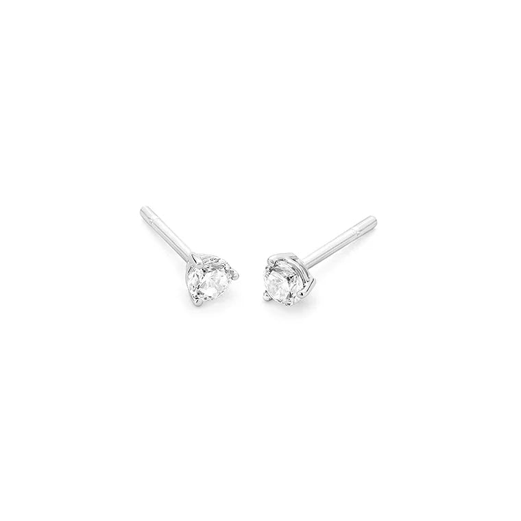 Facet Eye Clean Weissgold Ohrringe 18Kt