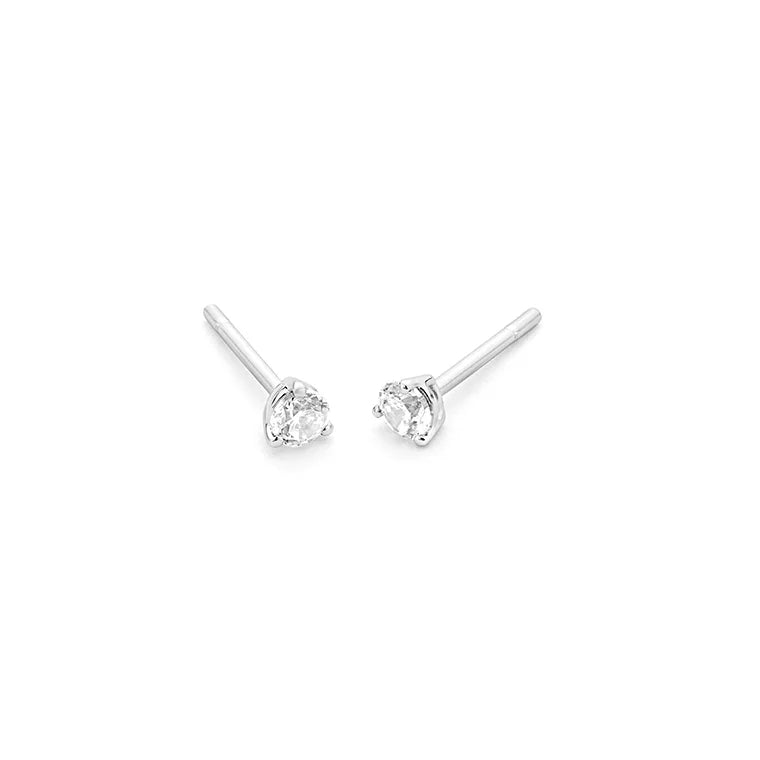 Facet Eye Clean Weissgold Ohrringe 18Kt