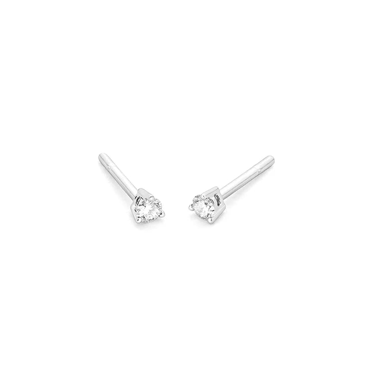 Facet Eye Clean Weissgold Ohrringe 18Kt